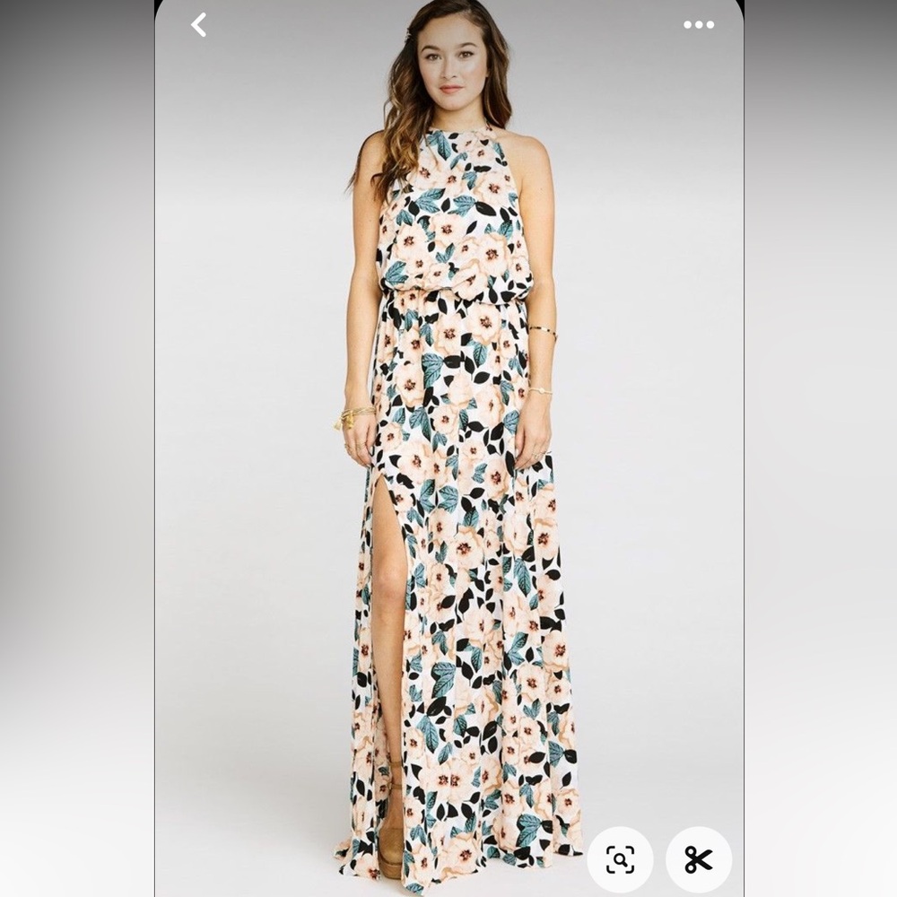 Show Me Your Mumu Heather Halter Dress in Steel Magnolia - Size Small